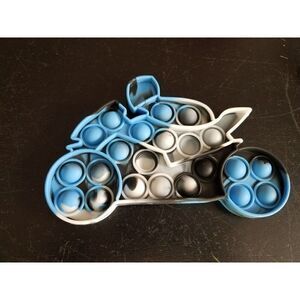 Fidget Toy Blue Motorcycle Rider Bubble Sensory